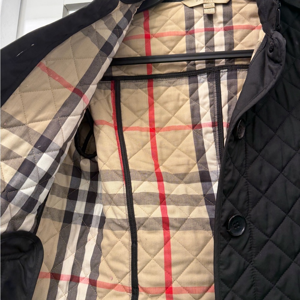 Authentic Burberry Black Quilted Nova check Jacket XS - Picture 3 of 9